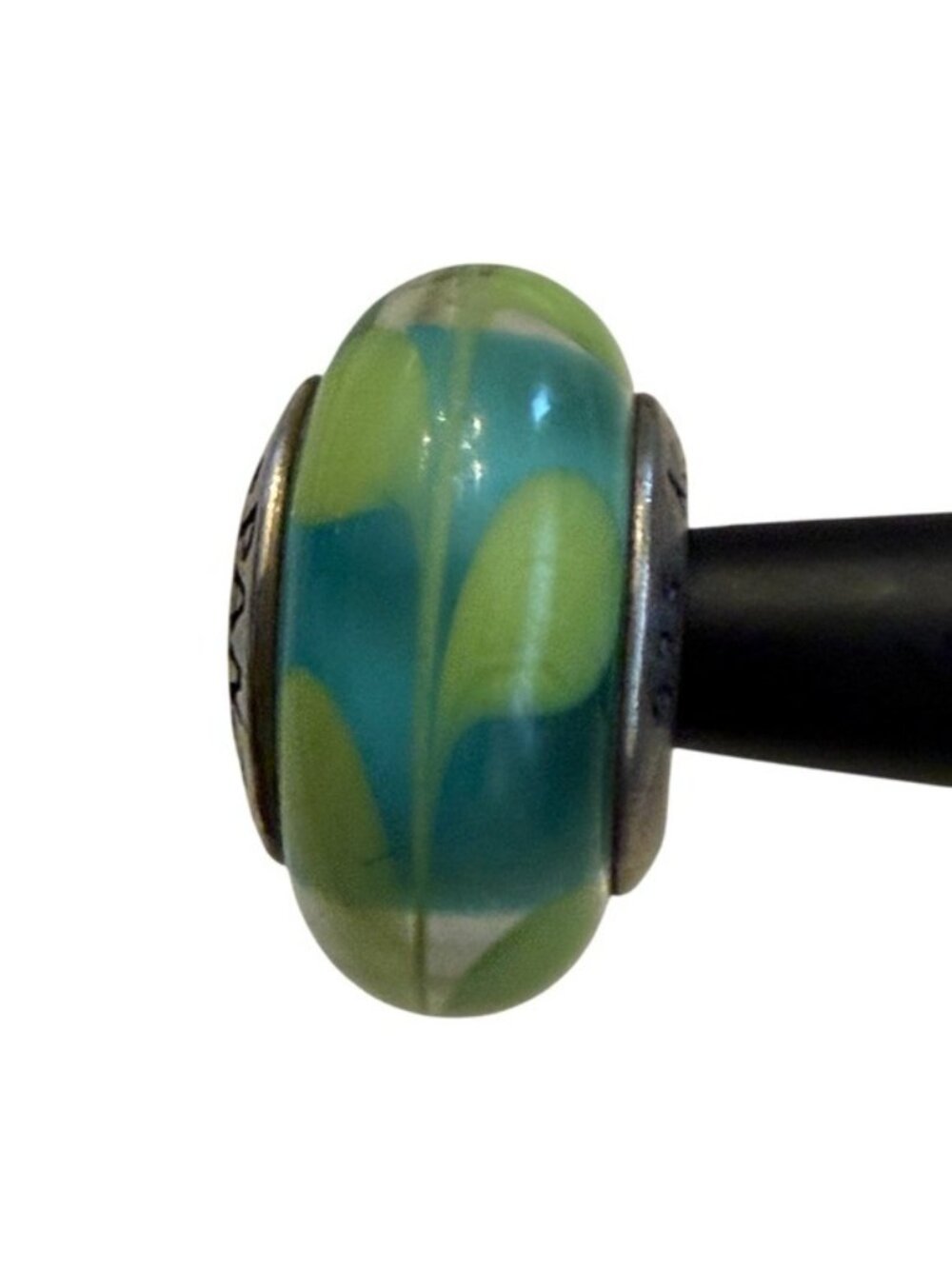 Pandora Swirls Murano Glass Charm ALE 925 Blue Green Sterling Silver Bead